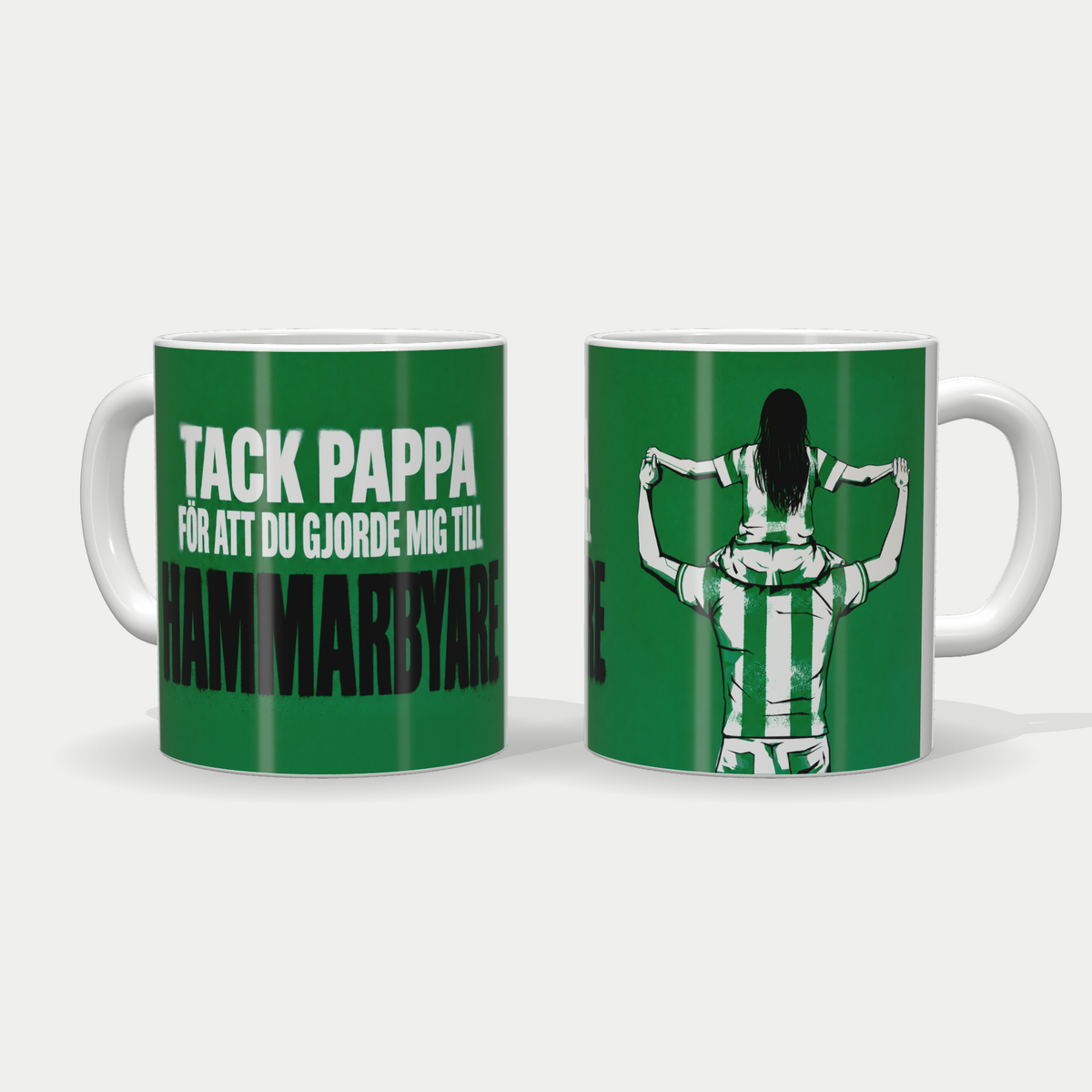 Tack pappa-mugg Hammarby – Pappa och dotter